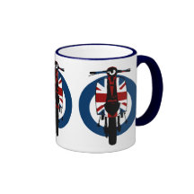 Union jack sixties scooter art 2 coffee mugs