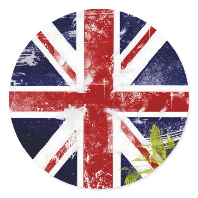 Union Jack Round Sticker by northerngrunge