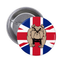 Union Jack UK bulldog button