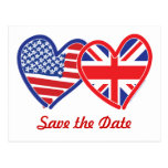 Union Jack/USA Save the Date Post Card