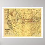 Union Pacific Railroad Map 1900 Print