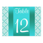 Union Square NYC Aqua WhiteDamask 443 Table Number Post Card