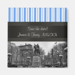 Union Square NYC in Winter BW 01 Save the Date Magnets