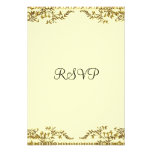 Unique and Elegant  Gold  Wedding RSVP Invite