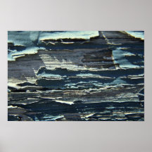 Unique Blue Peeling Paint On Wood Print