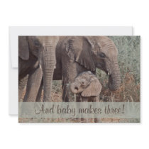 Unique Elephant Family Baby Shower Invitation