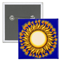 Unique Flaming Tribal Sun Design Pins