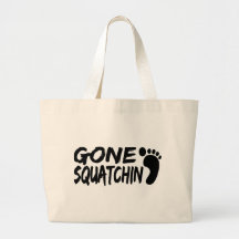 Unique GONE SQUATCHIN logo with FOOTPRINT Tote Bag