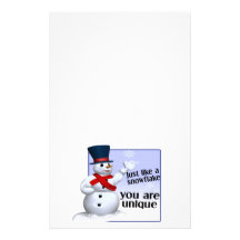 Unique Like A Snowflake Stationery Paper