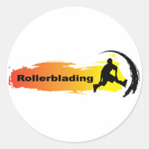 Unique Rollerblading Round Stickers