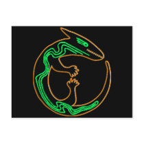 Unique Tribal Green Lizard postcards