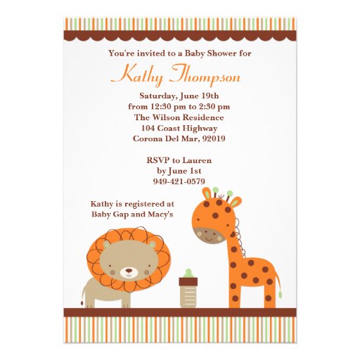 Unisex Animals Baby Shower Invitation