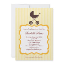 Unisex Baby Shower Invitation with Stroller