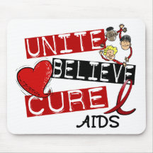 UNITE BELIEVE CURE AIDS HIV MOUSEMAT