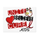 UNITE BELIEVE CURE AIDS HIV postcards