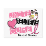 UNITE BELIEVE CURE Breast Cancer postcards