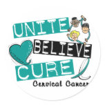 UNITE BELIEVE CURE Cervical Cancer stickers