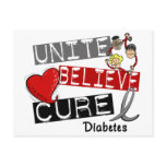 UNITE BELIEVE CURE Diabetes Postcards