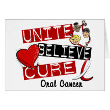 UNITE BELIEVE CURE Oral Cancer Greeting Cards