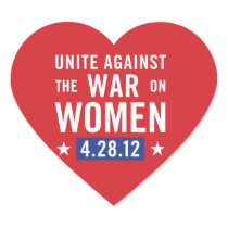 United Against The War On Women Heart Sticker