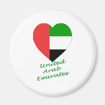 United Arab Emirates Flag Heart Fridge Magnet