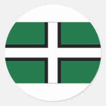 United Kingdom Devon Flag Round Sticker