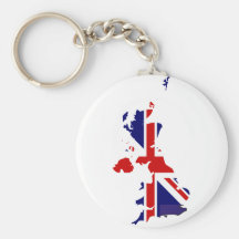 United Kingdom flag map Key Chain