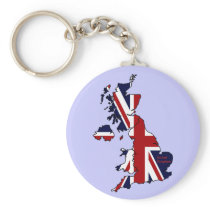 United Kingdom Mapped Keychain