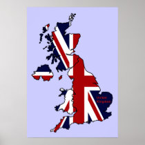 United Kingdom Mapped Poster