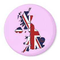 United Kingdom Mapped Refrigerator Magnet