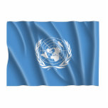 UNITED NATIONS FLAG PHOTO SCULPTURE