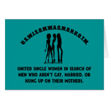 United Single Women - Singles Funny Shirt Cards
