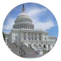 United States Capitol White House Washington DC Party Plates