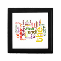United States Constitution Preamble Word Cloud Keepsake Box