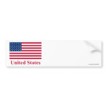 United States Flag with Name Bumper Sticker