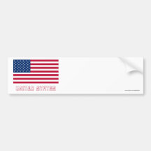United States Flag with Name Bumper Sticker