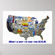 United States License Plate Map Print