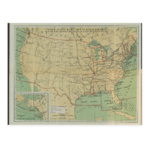 United States Light-House Outline Map 1896 Post Card