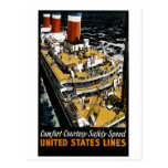 United States Lines Comfort Courtesy Safety Speed Post Card