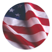 United States of America National  Flag Round Stickers