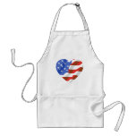 United States Patriotic US Flag Heart aprons