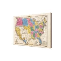 United States Texas Mexico and Guatimala Gallery Wrap Canvas