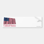 United States Waving Flag with Name Bumper Stickers