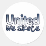 United We Skate Round Sticker