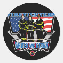 United We Stand Firefighters Sticker