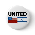 United with Israel Pinback Buttons