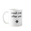 Unity2, Unity5, clean as you go !, wash cup aft... mugs