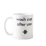 Unity2, Unity5, clean as you go !, wash cup aft... mugs