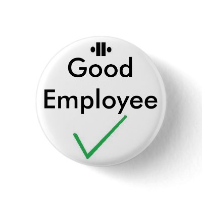unity8, tick, Good Employee Pinback Button by OrderUnity