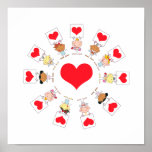 unity and love cartoon kids poster